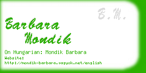 barbara mondik business card